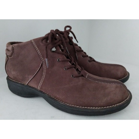 White Mountain Shoes - White Mountain Leather Ankle Booties Brown A09900 S406/Lisa Womens Size 7.5 M